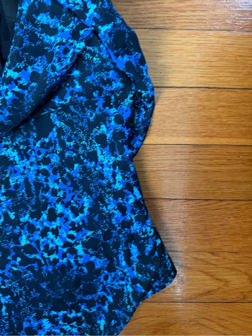 Speedo Blue and Black Splash-Print Swimsuit